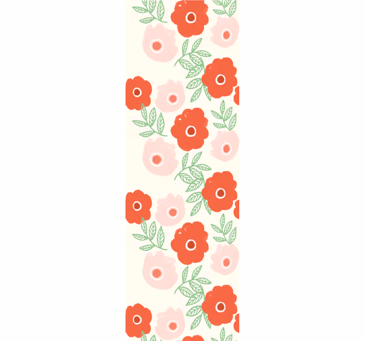 papel de parede flores flor rosa e vermelha - TenStickers