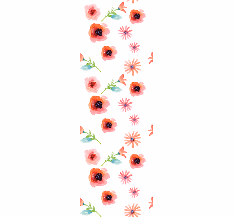 papel de parede flores padrão floral rosa simples - TenStickers