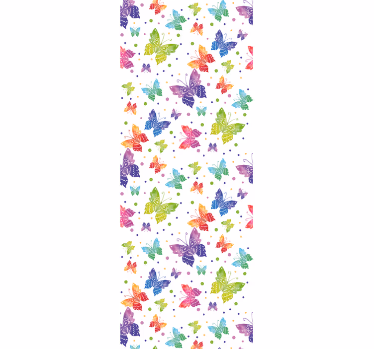 papel de parede borboletas padrão colorido para bebês - TenStickers