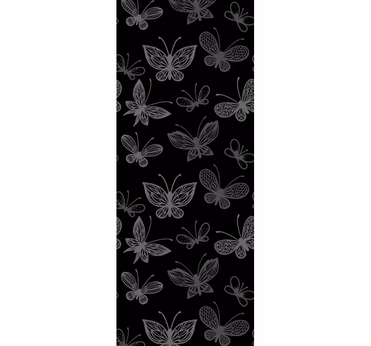papel de parede borboletas silhuetas pretas elegantes - TenStickers