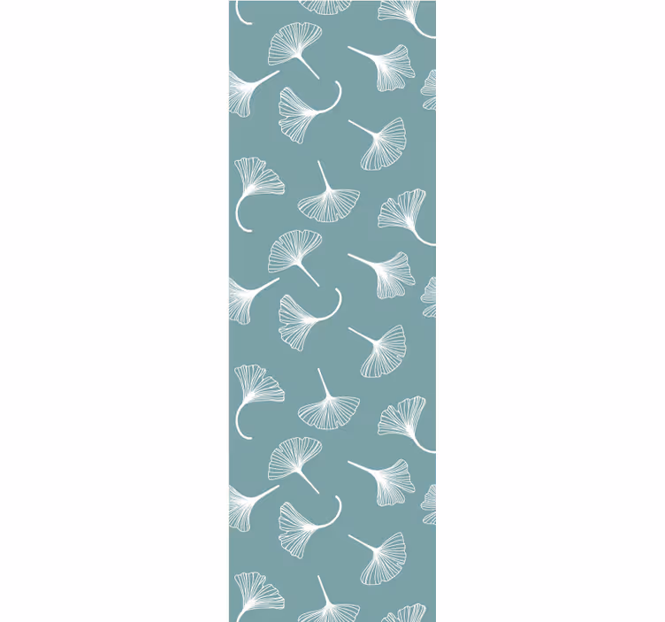 papel de parede para sala Padrão de folhas de ginko azul claro - TenStickers