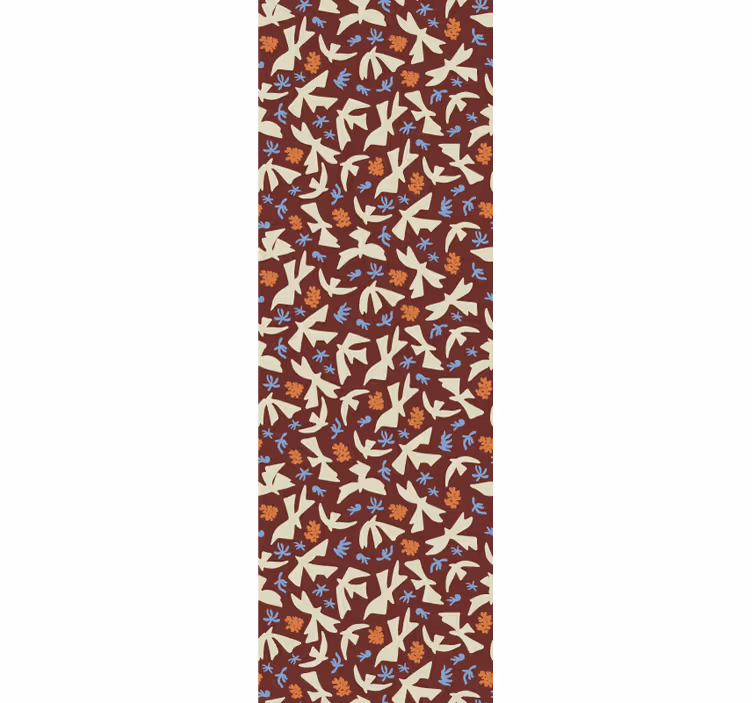 papel de parede floral motivos naturais estilizados - TenStickers