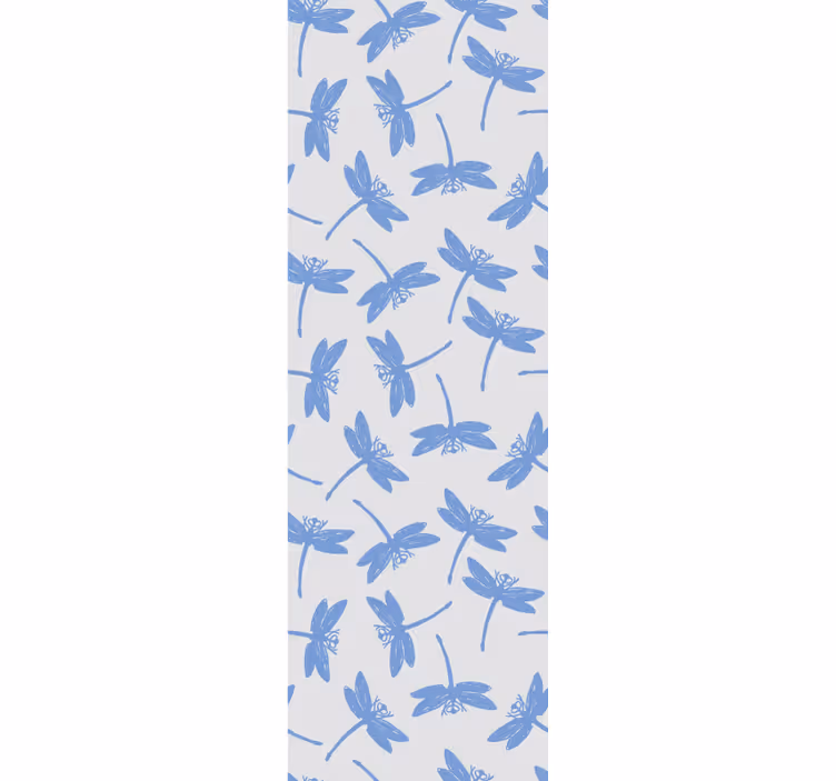 Papel de parede animais padrão de libélula azul - TenStickers