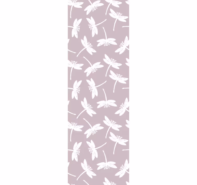papel de parede borboletas padrão de libélula roxa - TenStickers