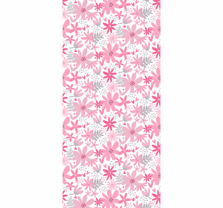 Papel de parede flores com padrões rosas - TenStickers