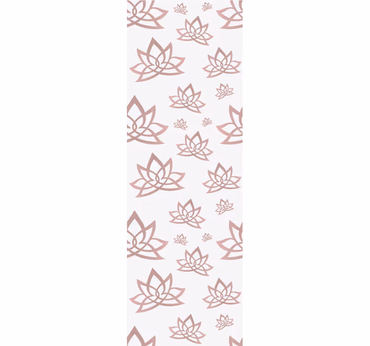 papel de parede floral padrão bege de lótus - TenStickers
