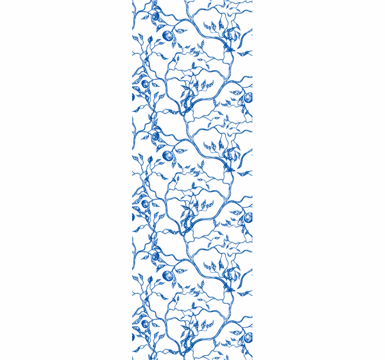Papel de parede folhas motivo de galhos azuis - TenStickers