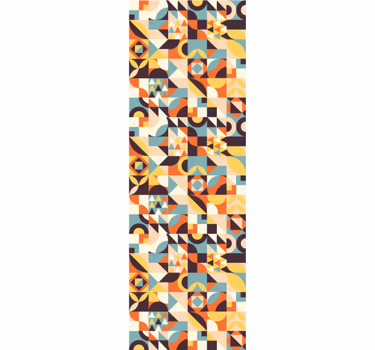 Papel de parede formas geométricas mosaico colorido retrô - TenStickers