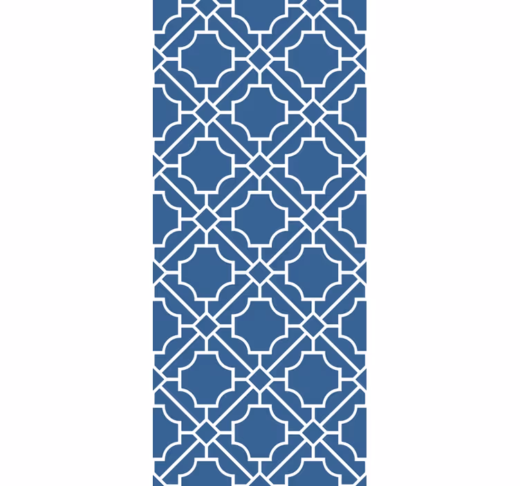 papel de parede quadrados 'treliça' geométrica branco / marinho - TenStickers