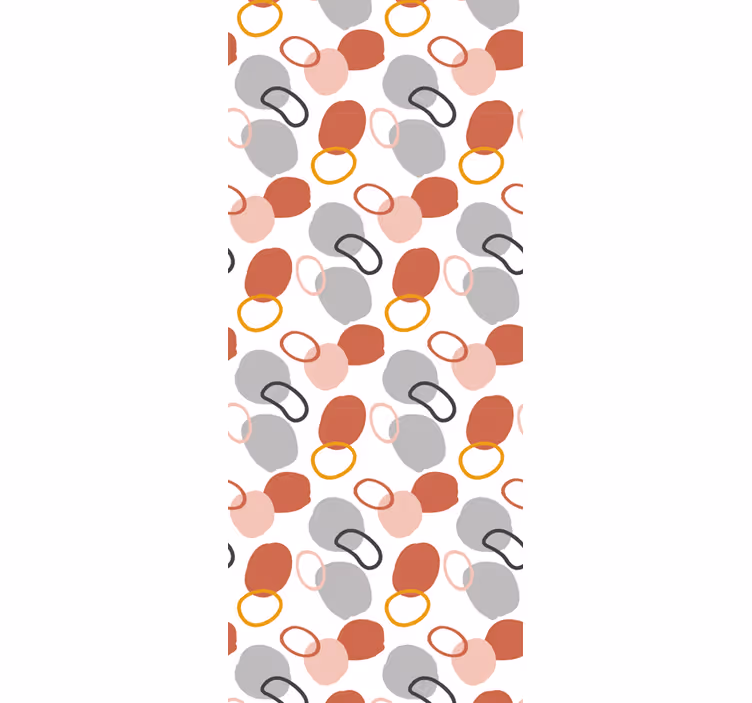Papel de parede círculos e bolinhas motivo marrom e cinza - TenStickers
