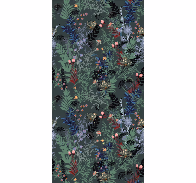 papel de parede flores selva noturna - TenStickers