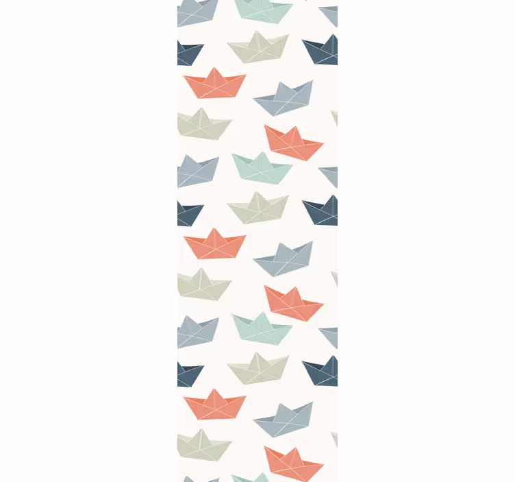 papel de parede infantil Padrão de barco de papel - TenStickers
