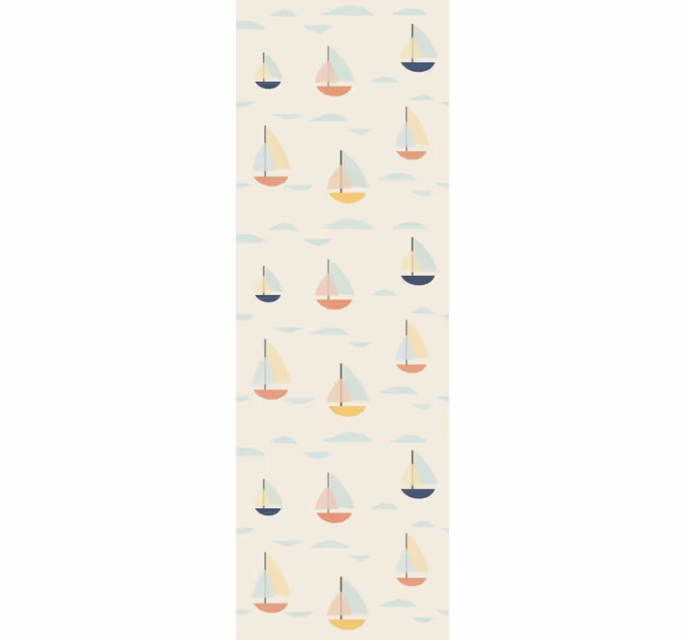 papel de parede para quarto de bebe Padrão de veleiro colorido - TenStickers