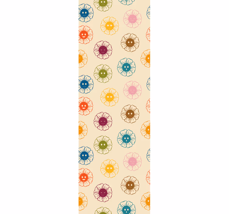 papel de parede flores padrões florais alegres - TenStickers
