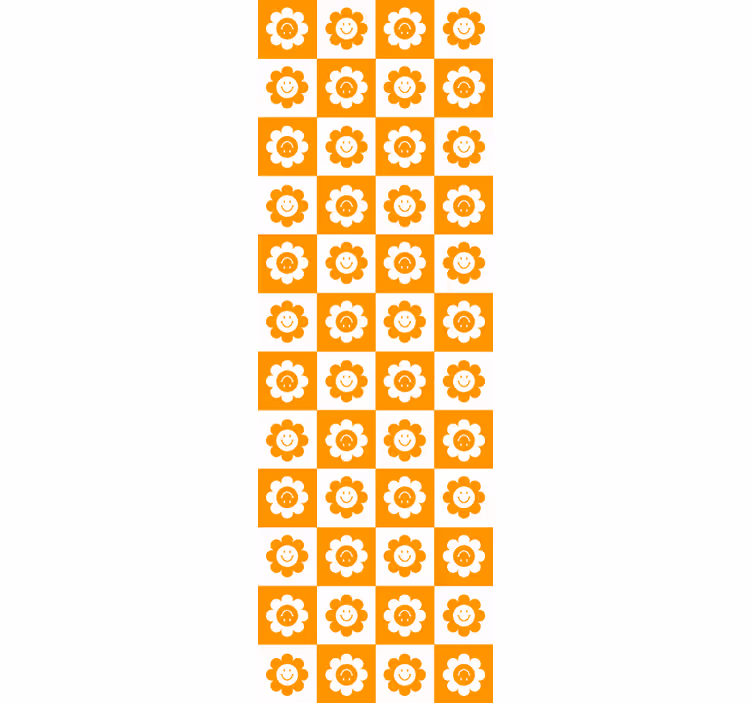 papel de parede floral padrão de flor sorridente - TenStickers