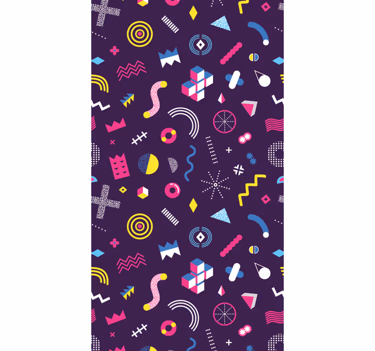 Papel de parede formas geométricas formas retrô vibrantes - TenStickers