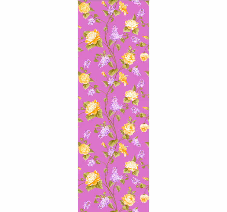 papel de parede floral padrão rosa delicado - TenStickers