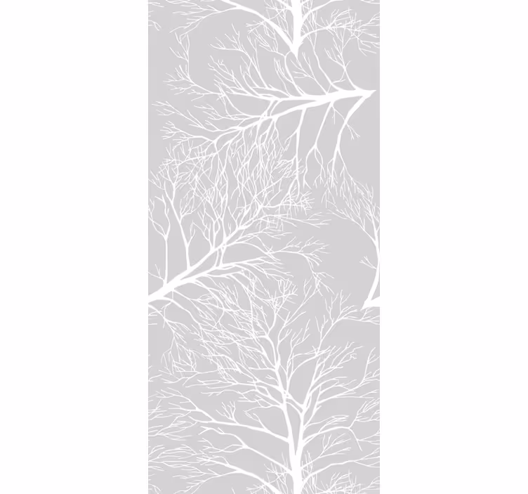 papel de parede árvores padrão de galho cinza - TenStickers