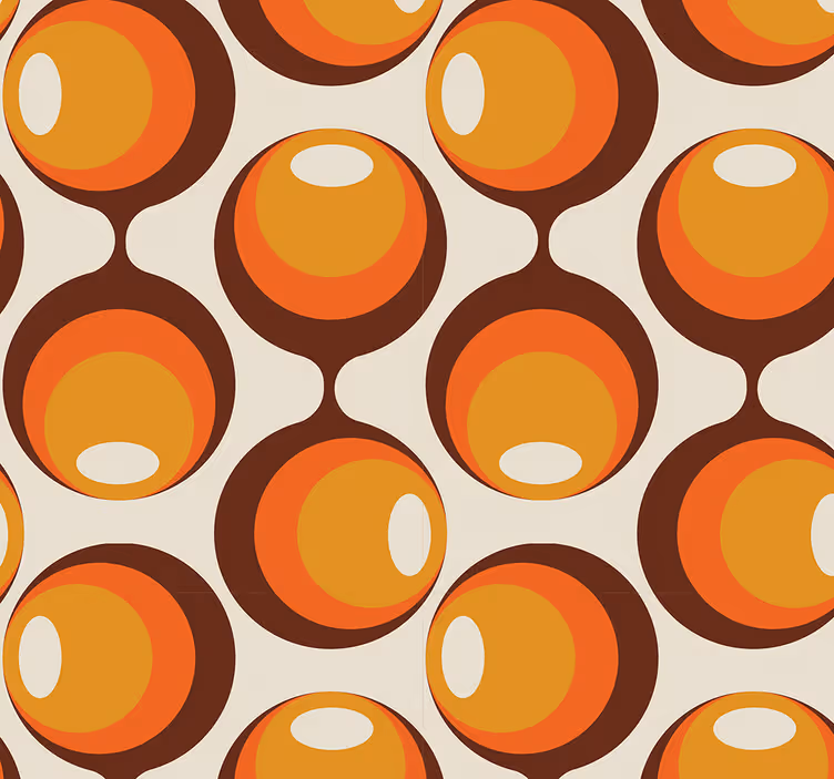 Papel de parede outros vintage design semi oblongo anos 70 - TenStickers