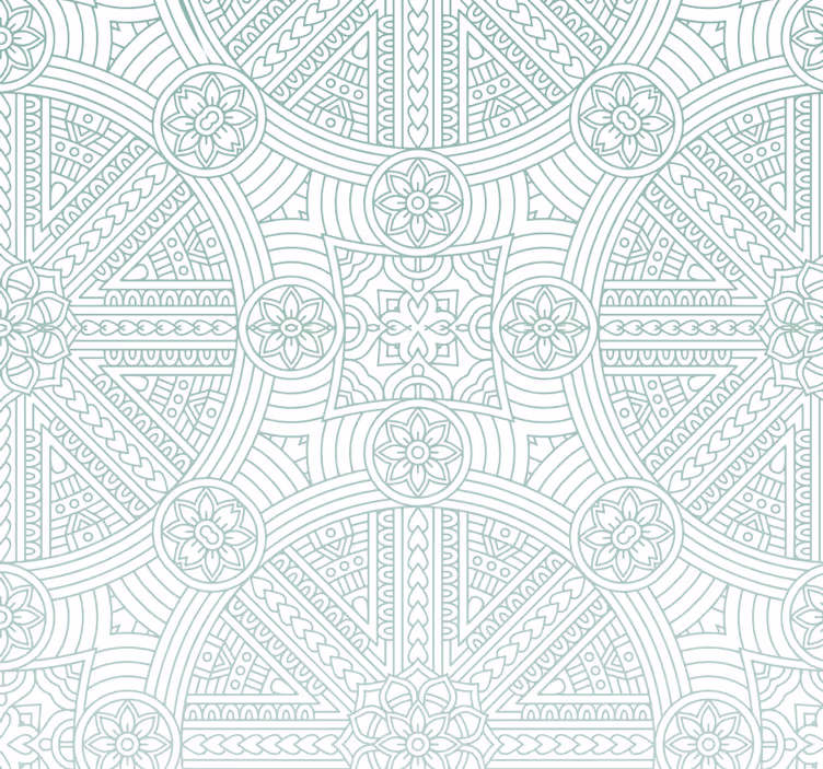 papel de parede quarto de casal padrão boho asteca verde - TenStickers