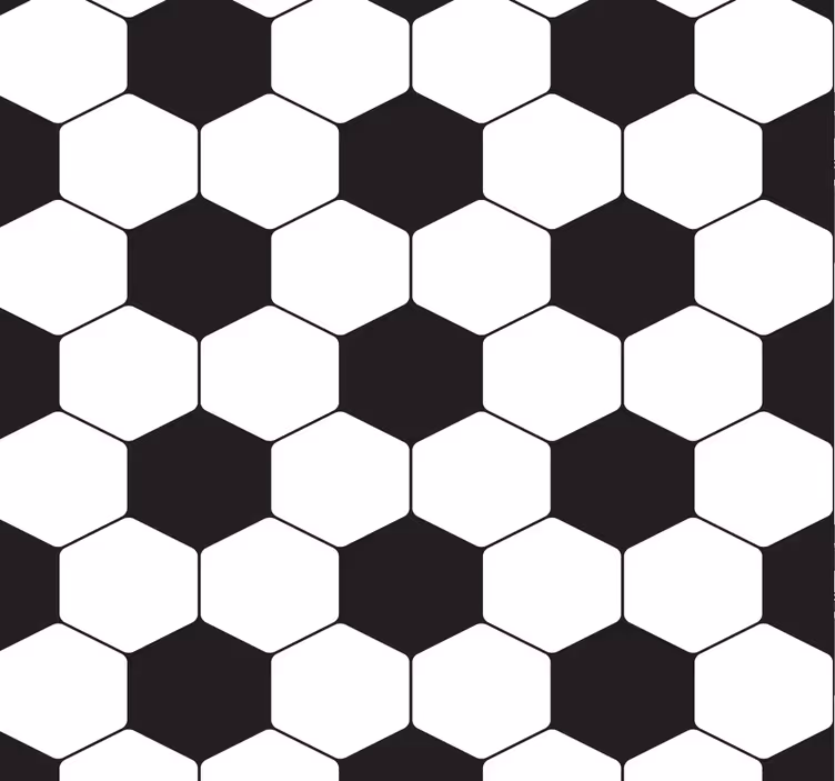 papel de parede infanto juvenil padrão hexagonal de futebol - TenStickers