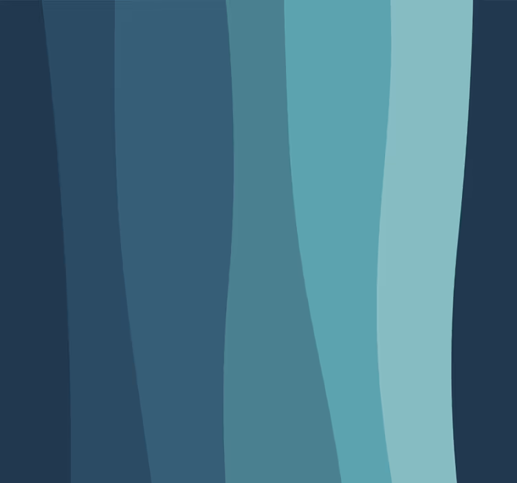 Papel de parede 3D ondas curvas do oceano - TenStickers