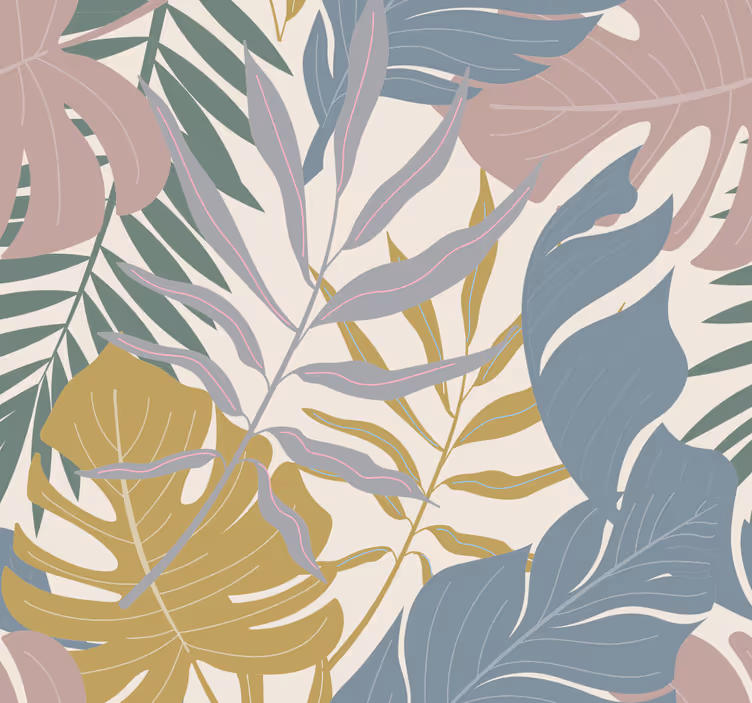 Papel de parede gabinete detalhes da folhagem tropical - TenStickers