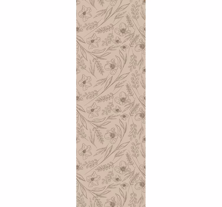 papel de parede flores floral taupe - TenStickers