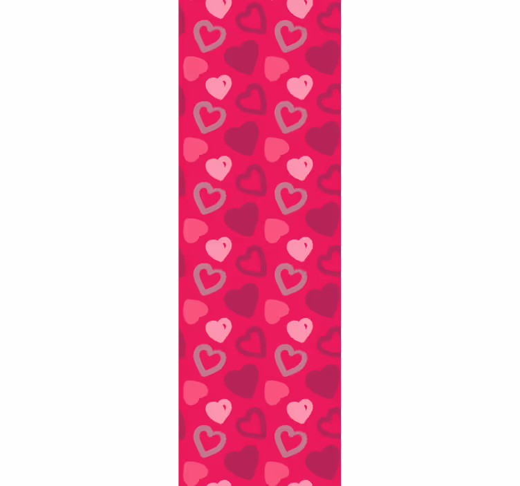 Papel de parede rosa corações fucsia - TenStickers