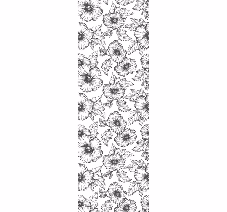 Papel parede flores padrão de malvas - TenStickers