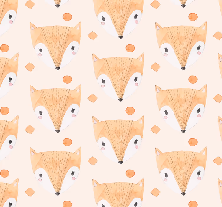 Papel de parede infantil raposas pintadas à mão - TenStickers