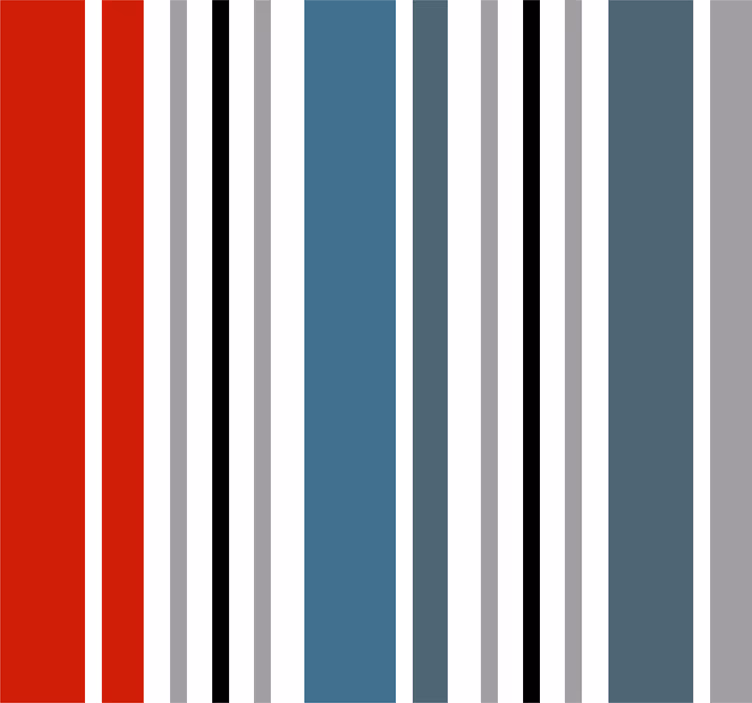 Papel de parede vertical azul e vermelho - TenStickers