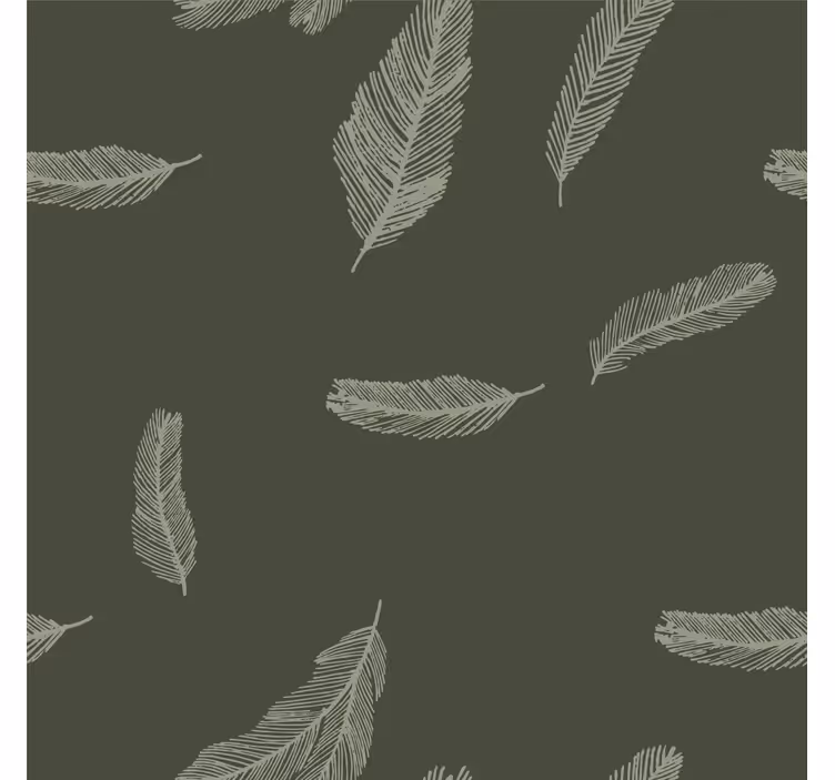 Papel de parede penas verdes minimalistas - TenStickers