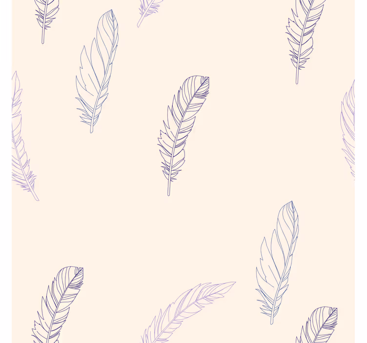 Papel de parede sala desenho de linha de penas - TenStickers