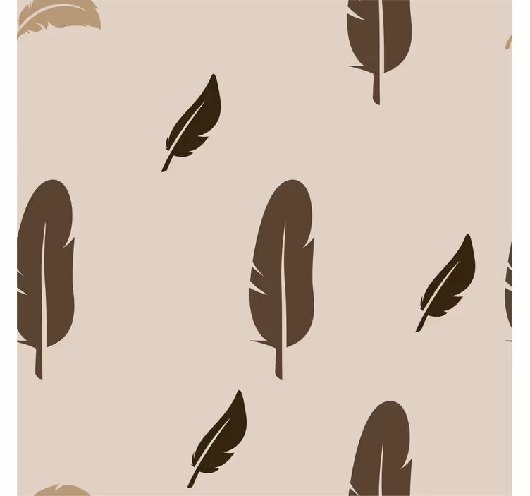 Papel de parede quarto penas tons castanhos - TenStickers