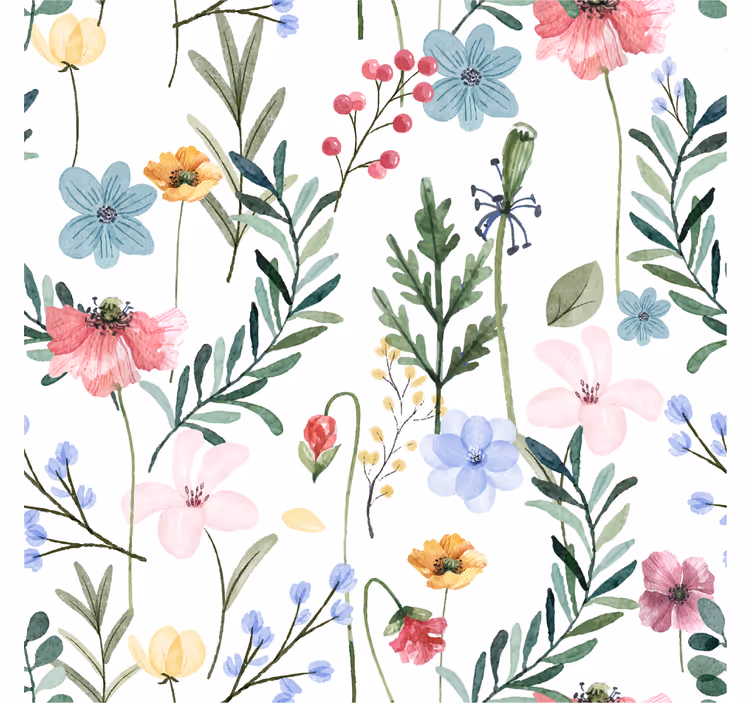 Papel de parede para sala flores e plantas - TenStickers
