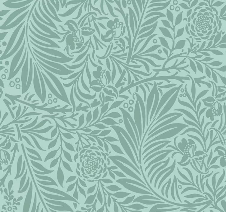 Papel de parede sala jantar vintage verde menta - TenStickers