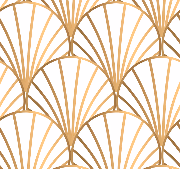 Papel parede quarto art déco branco e dourado - TenStickers