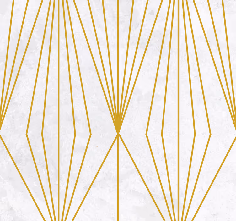 Papel parede sala triângulos brancos e dourados - TenStickers