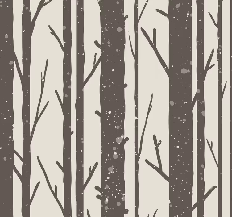 Papel de parede cabeceira árvores de inverno - TenStickers
