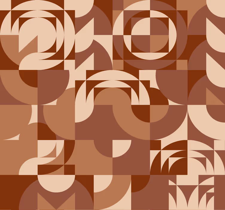 Papel de parede terracotta desenho geométrico abstrato - TenStickers