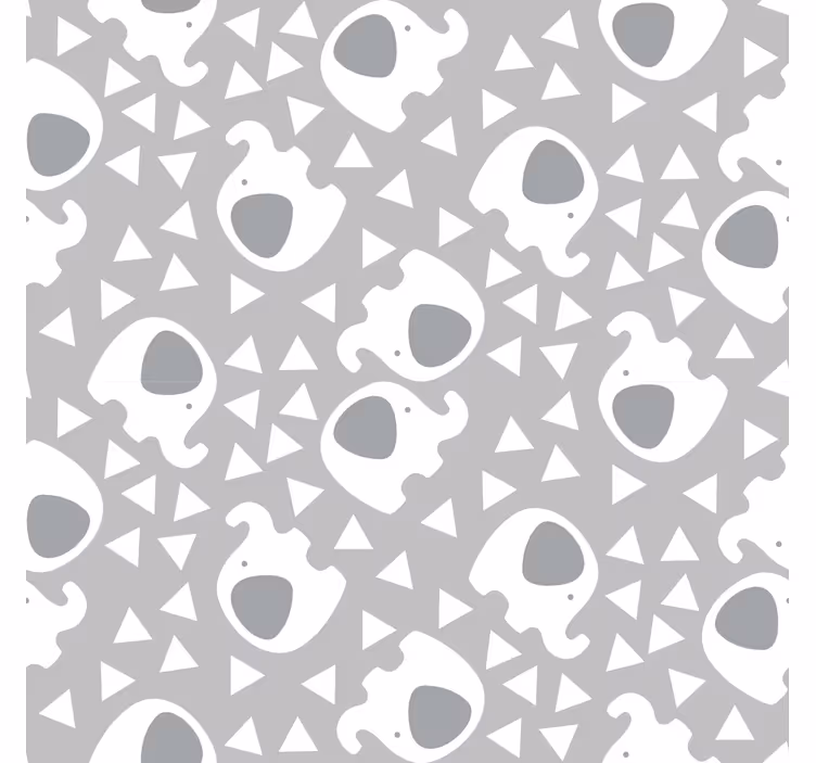 papel de parede quarto de bebé elefante com triângulos - TenStickers