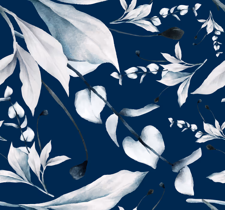 papel de parede Força Armada UK folhas brancas - TenStickers
