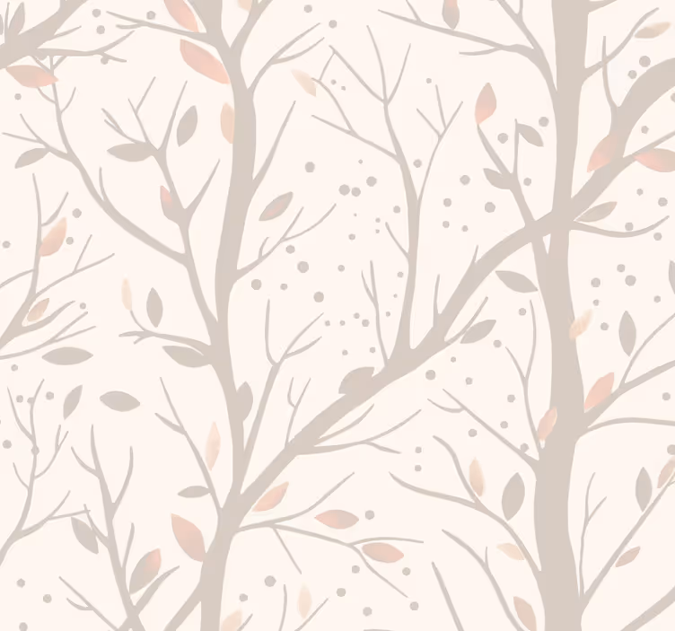 papel de parede quarto de bebé galhos grandes bege - TenStickers