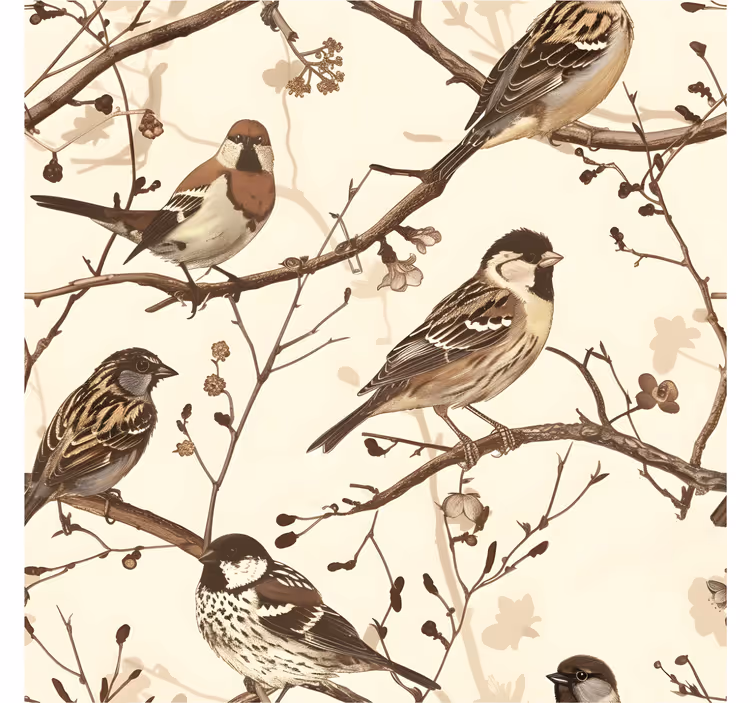 Papel de parede cabeceira pássaros selvagens - TenStickers