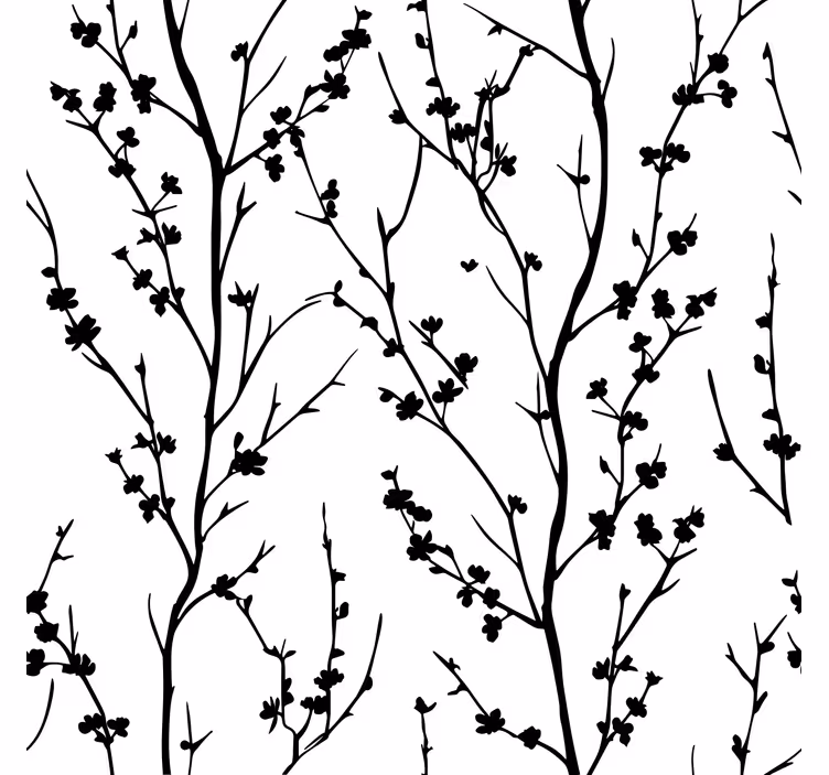 Papel de parede cabeceira galhos grandes e finos - TenStickers