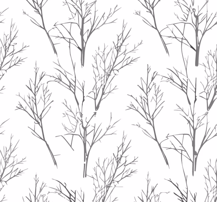 papel de parede cinzento galhos finos - TenStickers