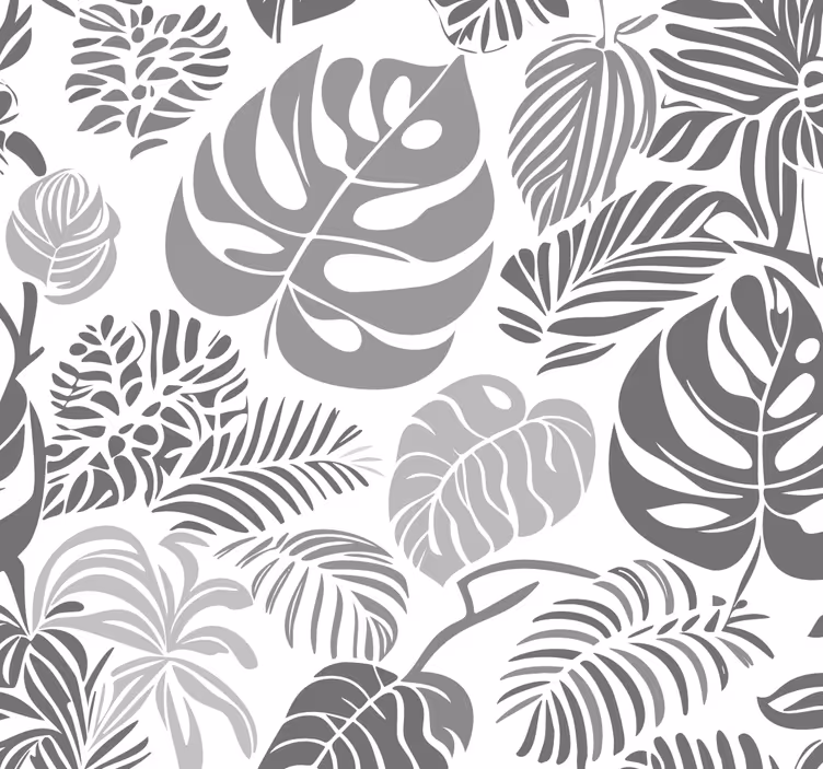 papel de parede cinzento folhas de monstro - TenStickers