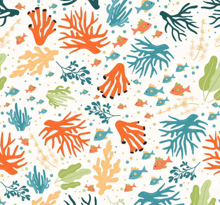 Papel de parede natureza botânicos marinhos - TenStickers