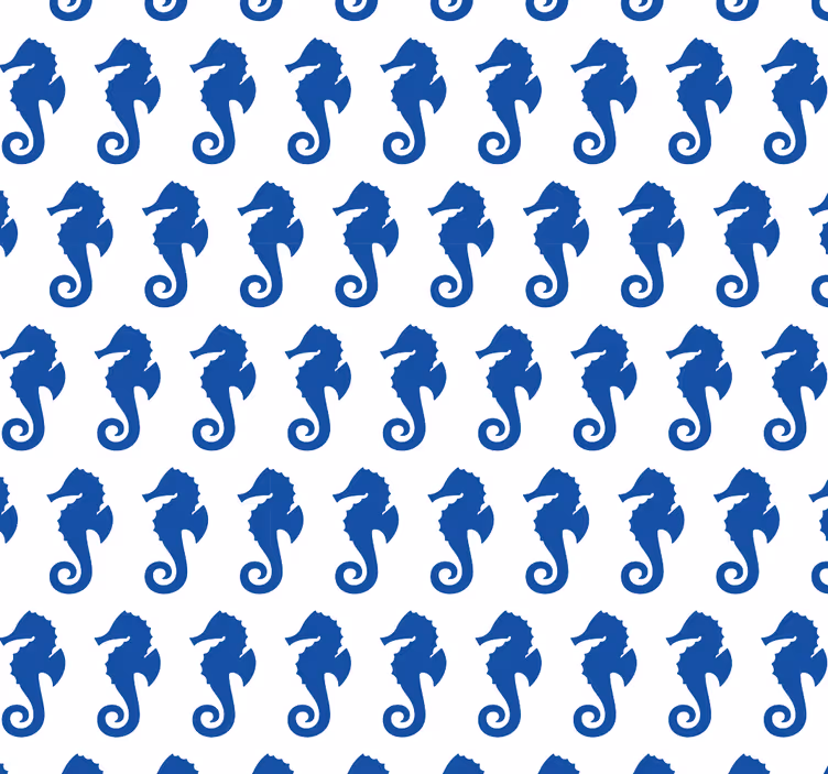papel de parede animais padrão de cavalo marinho - TenStickers